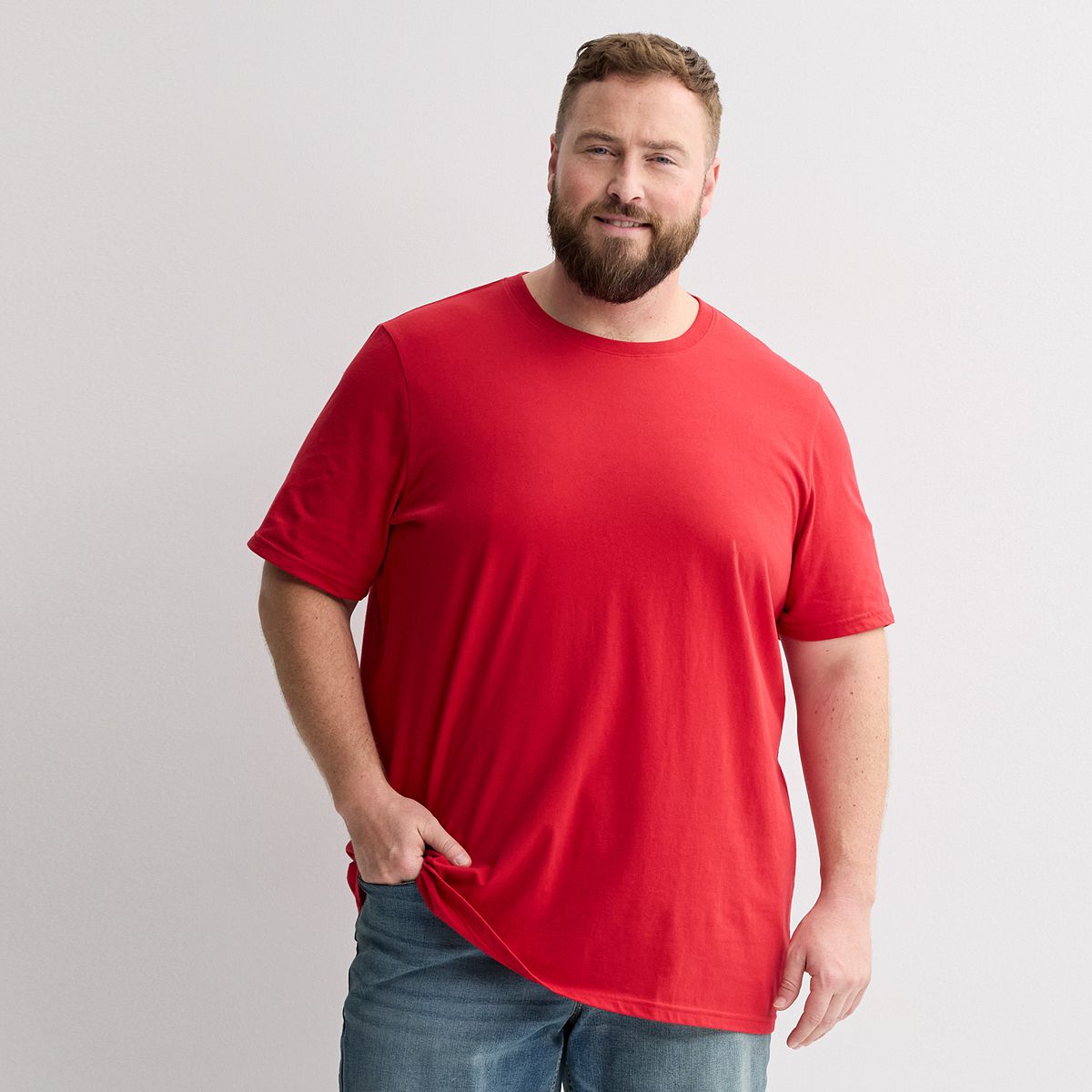 Men's Big & Tall Supersoft Crewneck T-Shirt - Bright Red