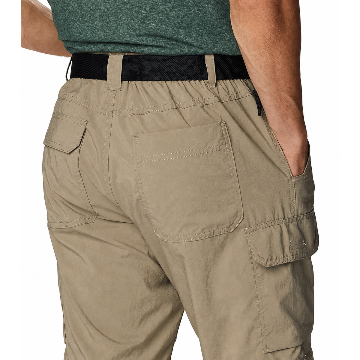 Men's Convertible Stretch Cargo Hiking Pants - Rear Pocket Detail