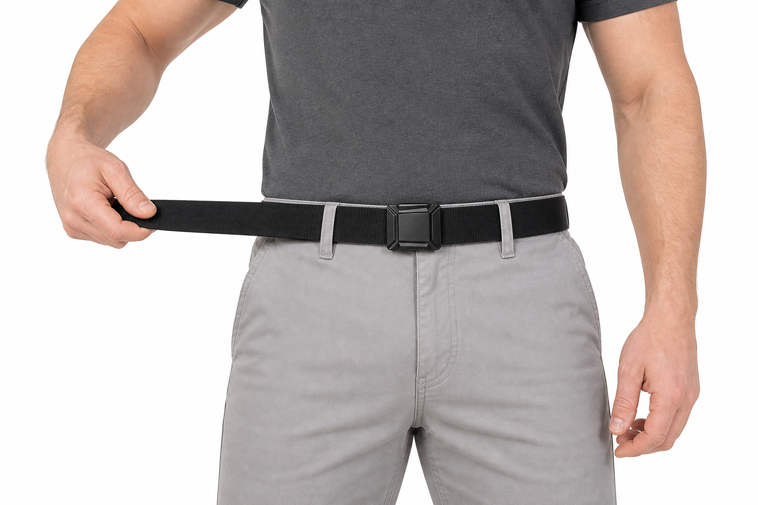 Adjustable black work belt fit