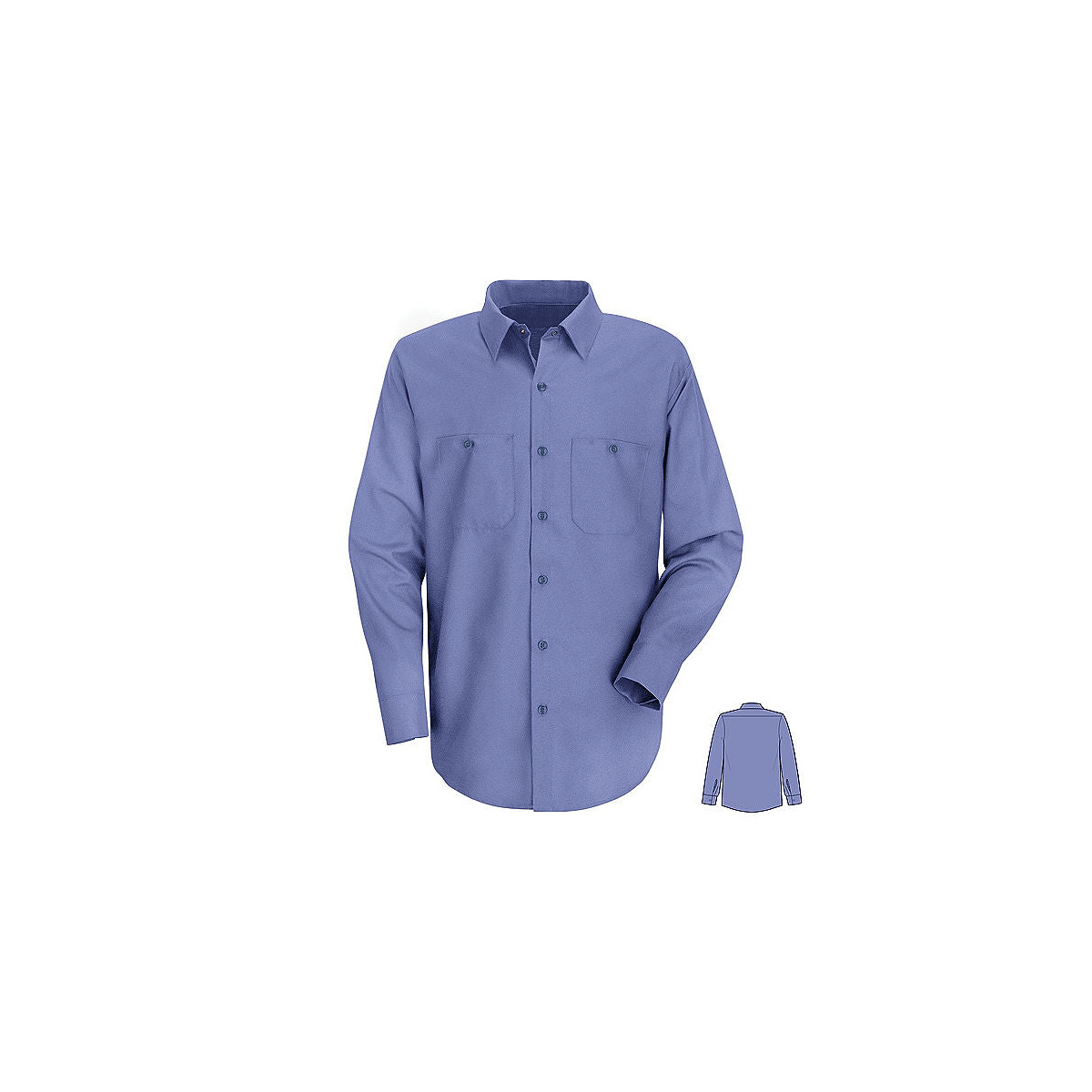 Men's Long-Sleeve Industrial Work Shirt - Petrol Blue