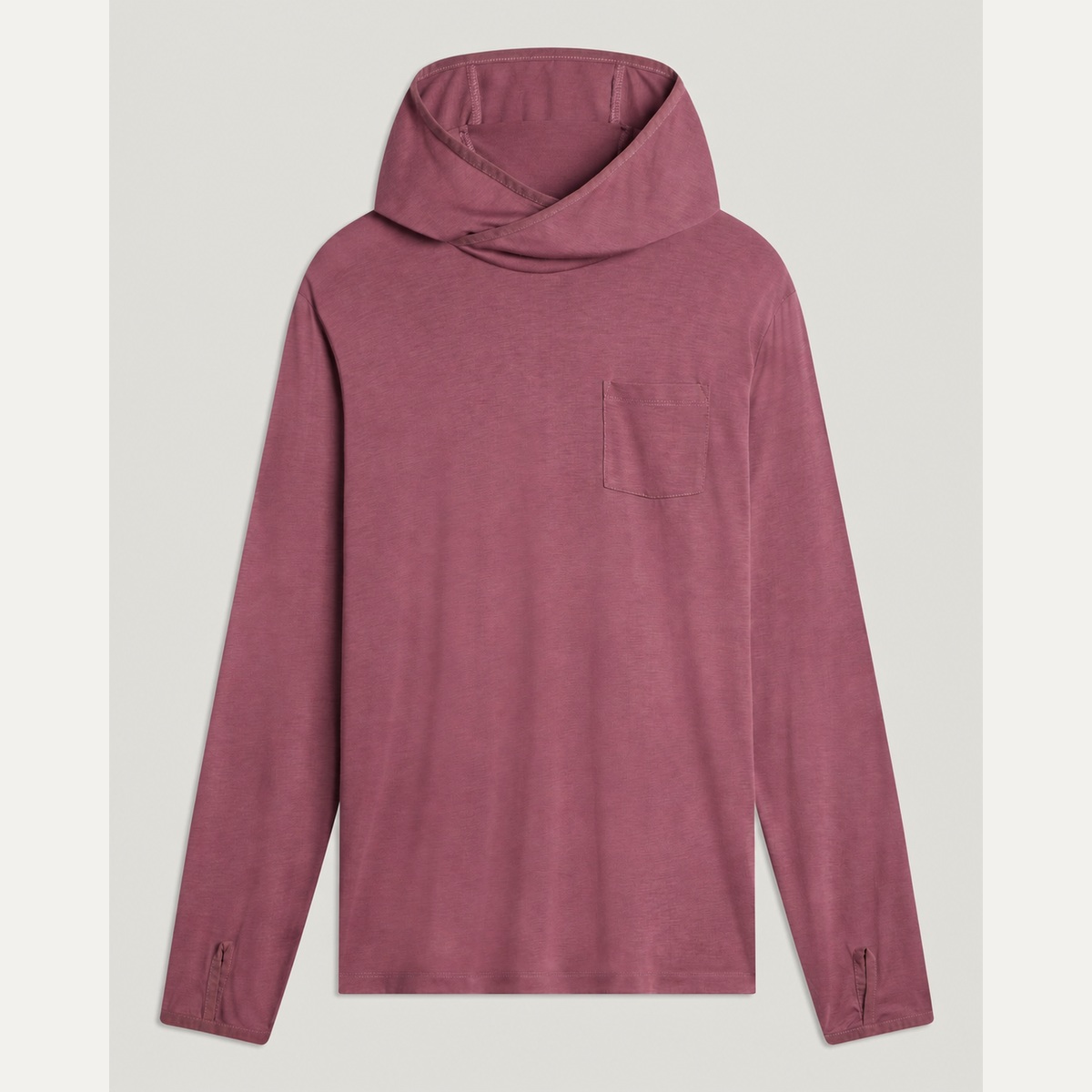 Men's Lightweight Bamboo-Blend Sun Hoodie - Plum