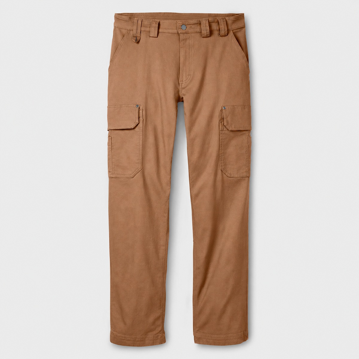 Men's Relaxed Fit Stretch Canvas Cargo Work Pants - Brown