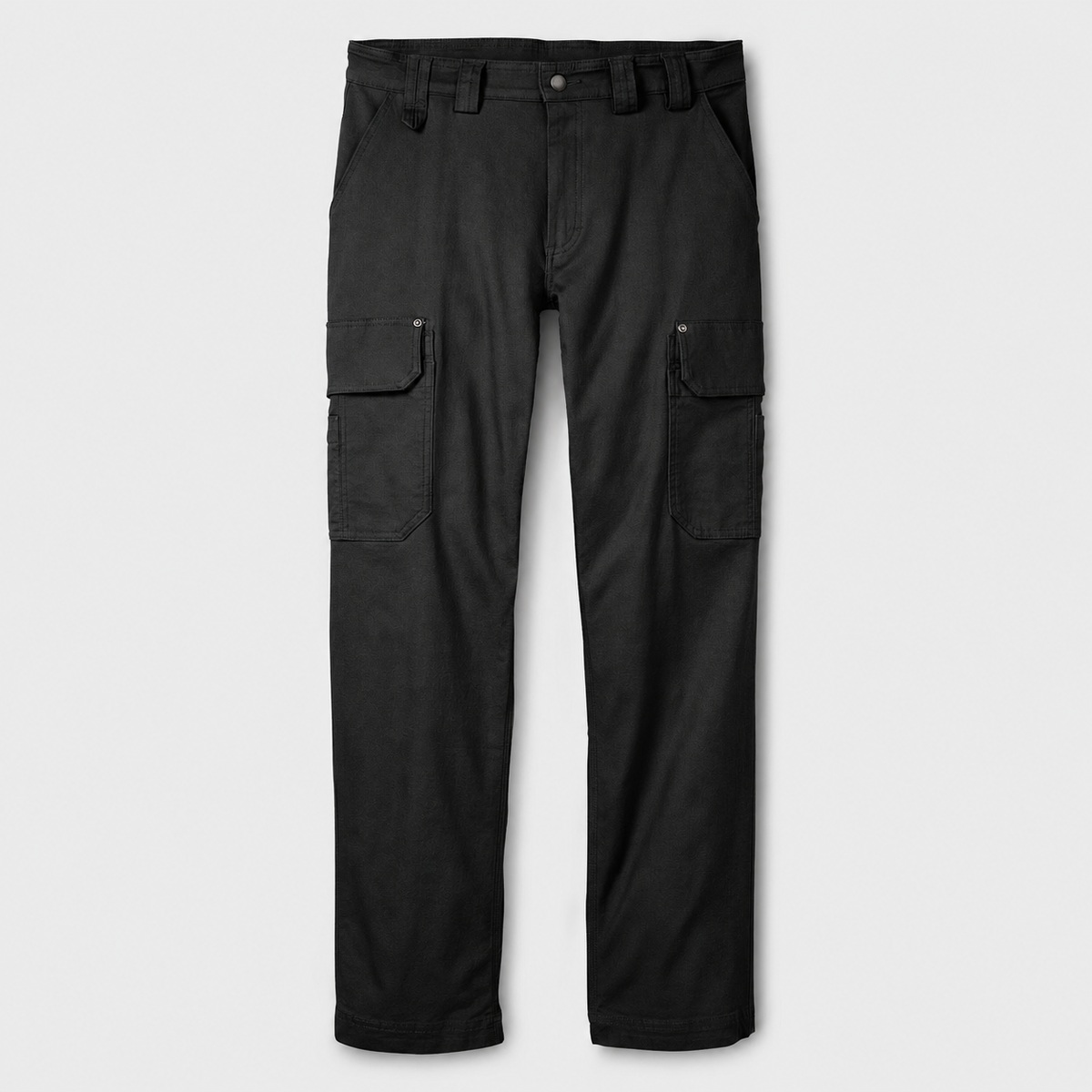 Men's Relaxed Fit Stretch Canvas Cargo Work Pants - Black