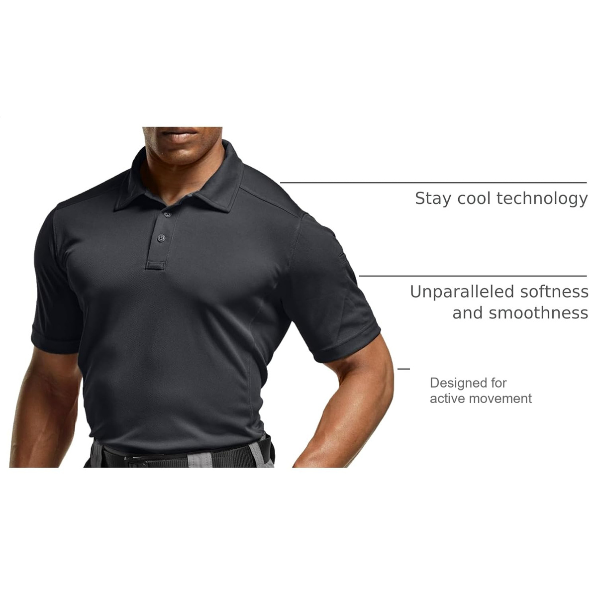 Men's Quick-Dry Stretch Performance Polo Shirt - Official Cooling and Comfort