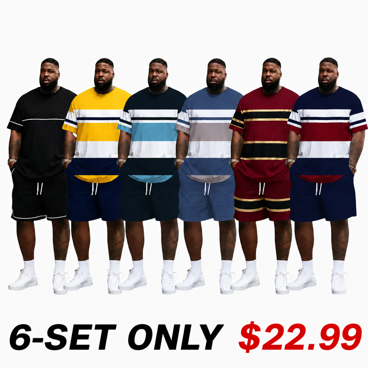Men's Summer 2-Piece Set – Ultra-Breathable 3D Print Tee & Shorts, All-Day Comfort