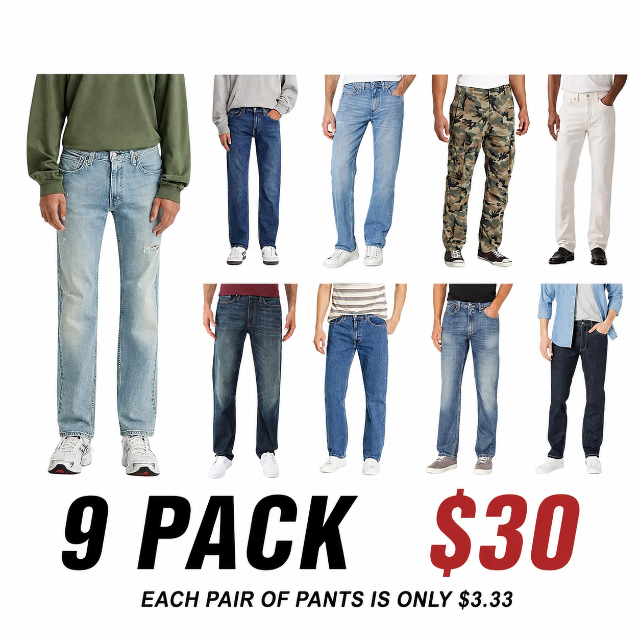 Men's Straight Fit Cut Jeans
