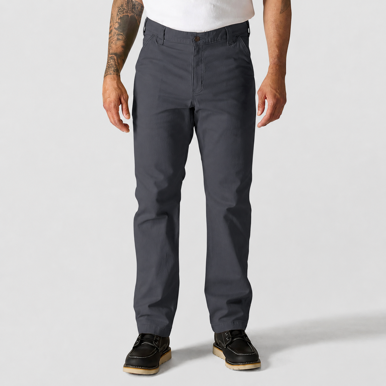 Men's Relaxed Straight Stretch Canvas Work Pants - Charcoal Gray