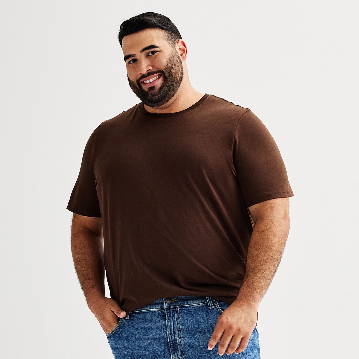 Men's Big & Tall Supersoft Crewneck T-Shirt - Dark Brown