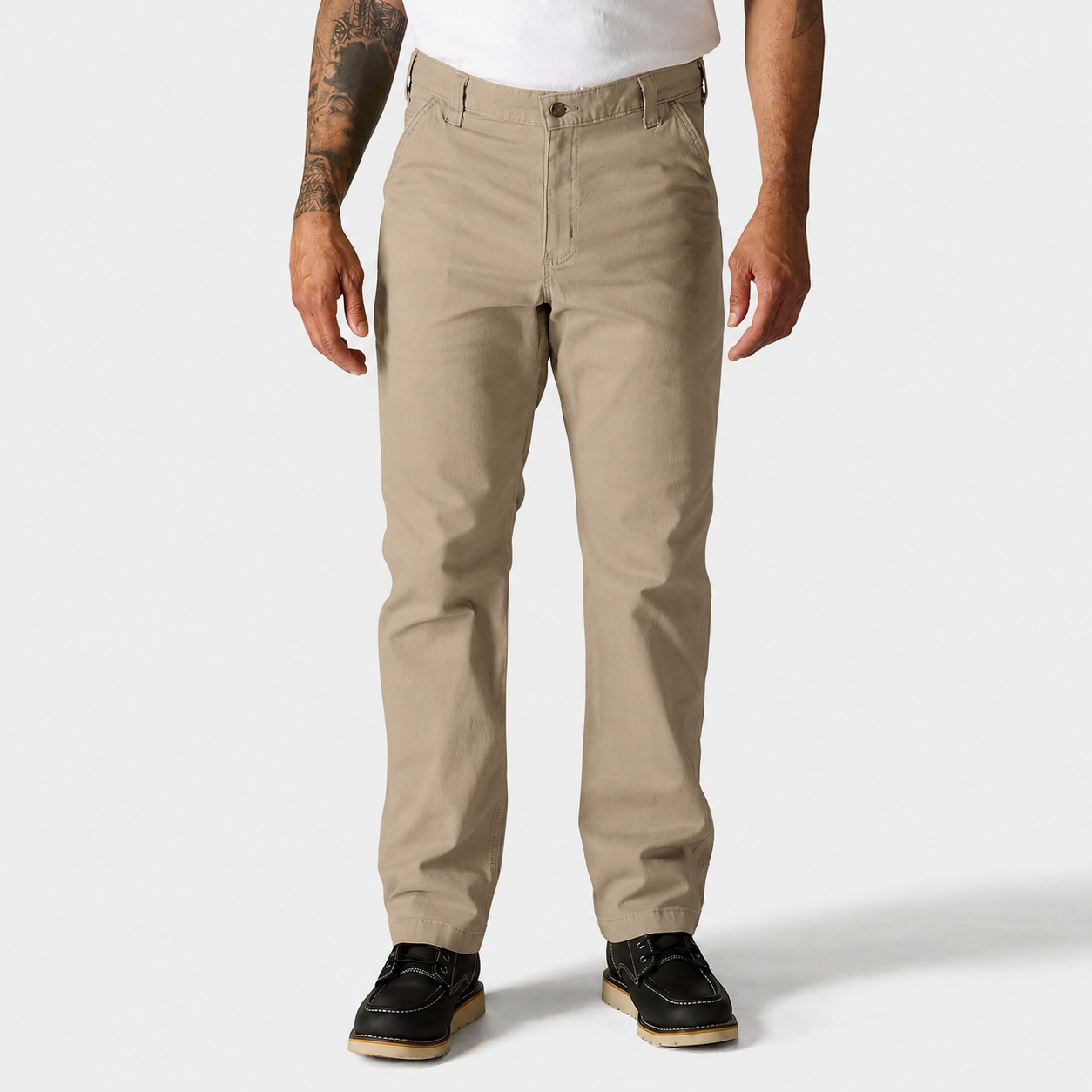 Men's Relaxed Straight Stretch Canvas Work Pants - Light Khaki