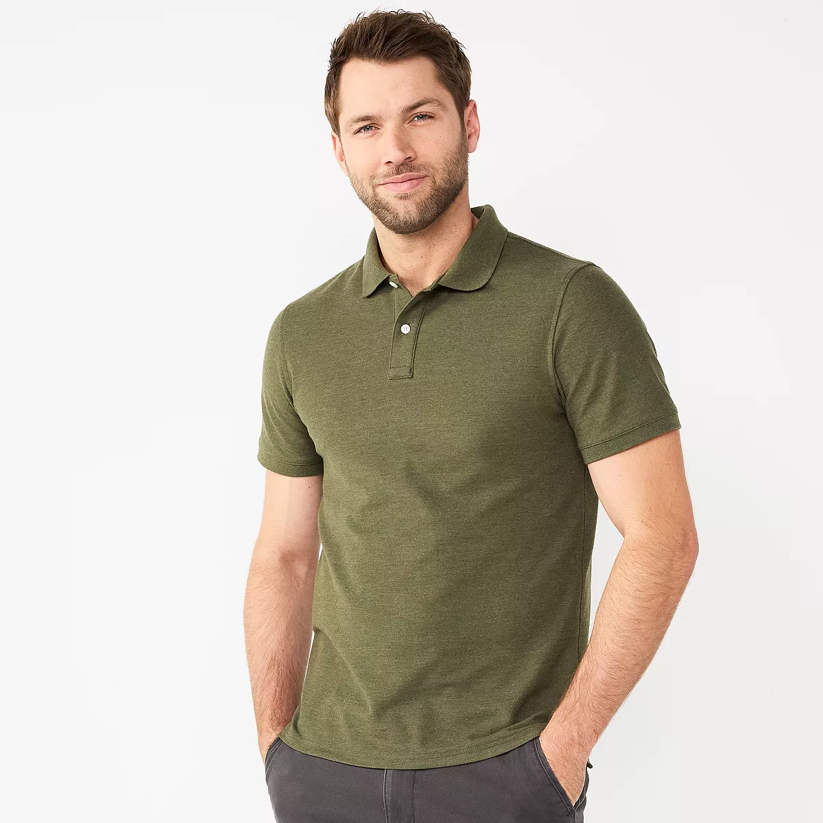 Men's Classic Short Sleeve Pique Polo - Favian Olive