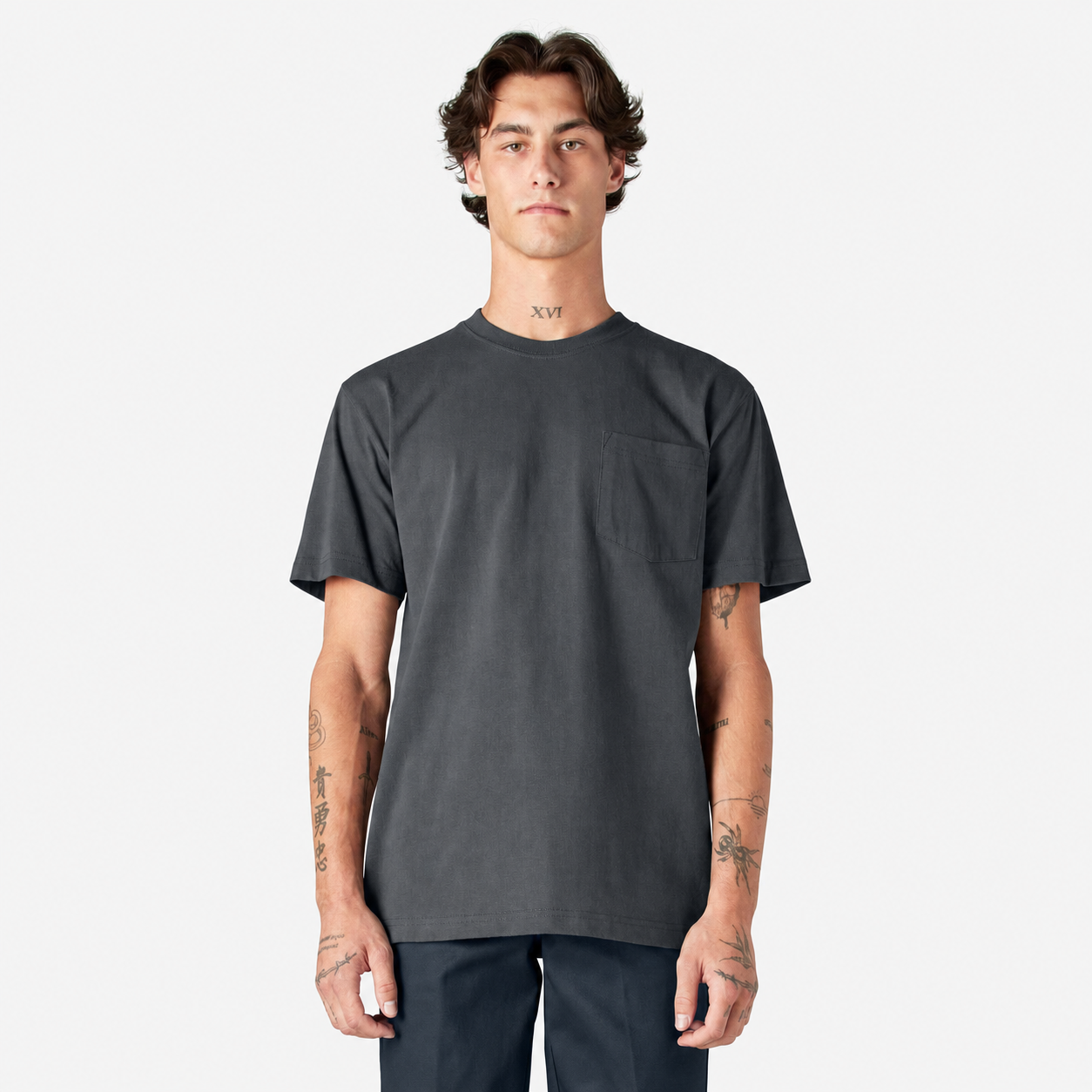 Men's Heavyweight Relaxed-Fit Short-Sleeve Pocket Work T-Shirt - Charcoal Gray