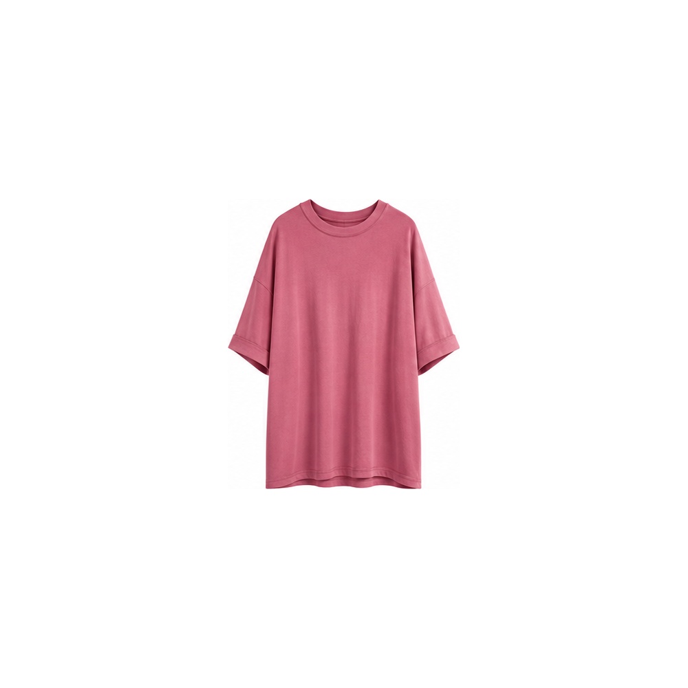 Women's Oversized Soft Stretch Crewneck T-Shirt - 5-Pack - Rose Red