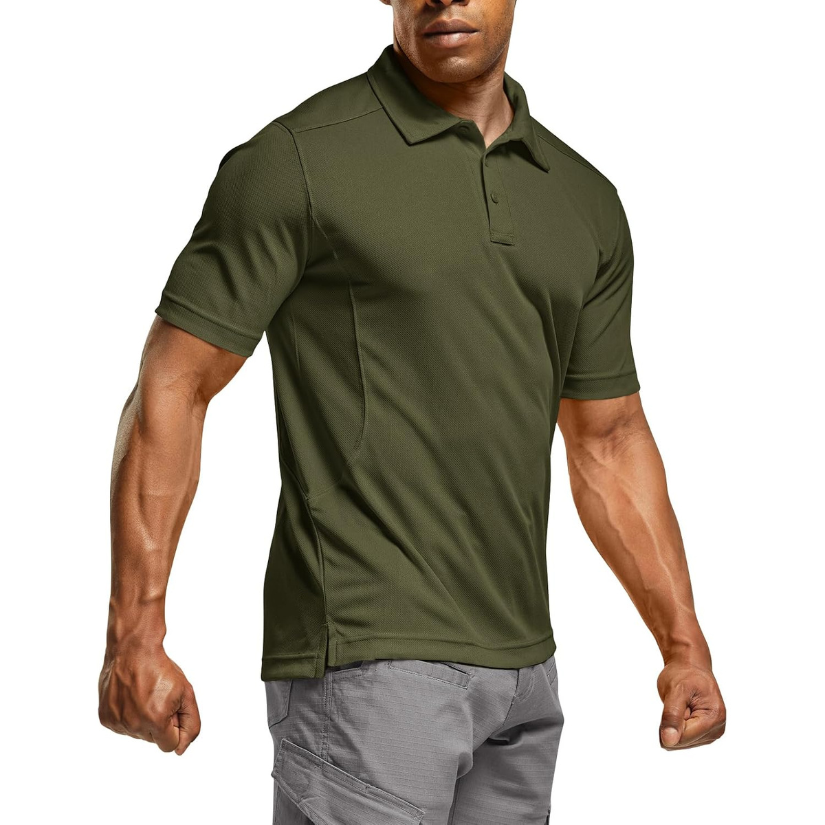 Men's Quick-Dry Stretch Performance Polo Shirt - Army Green