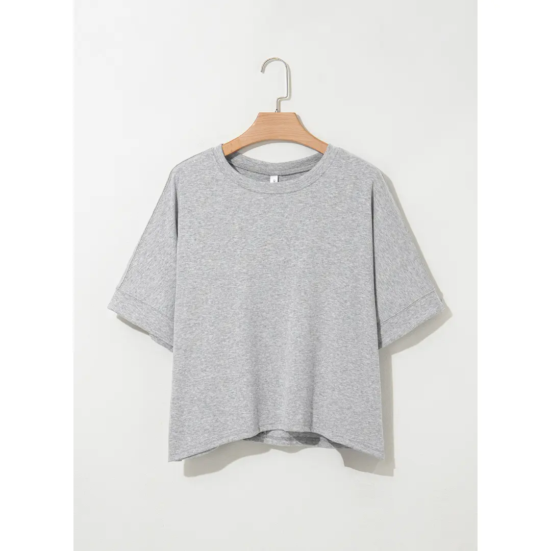 Women's Oversized Soft Stretch Crewneck T-Shirt - 5-Pack - Crew Neck Detail