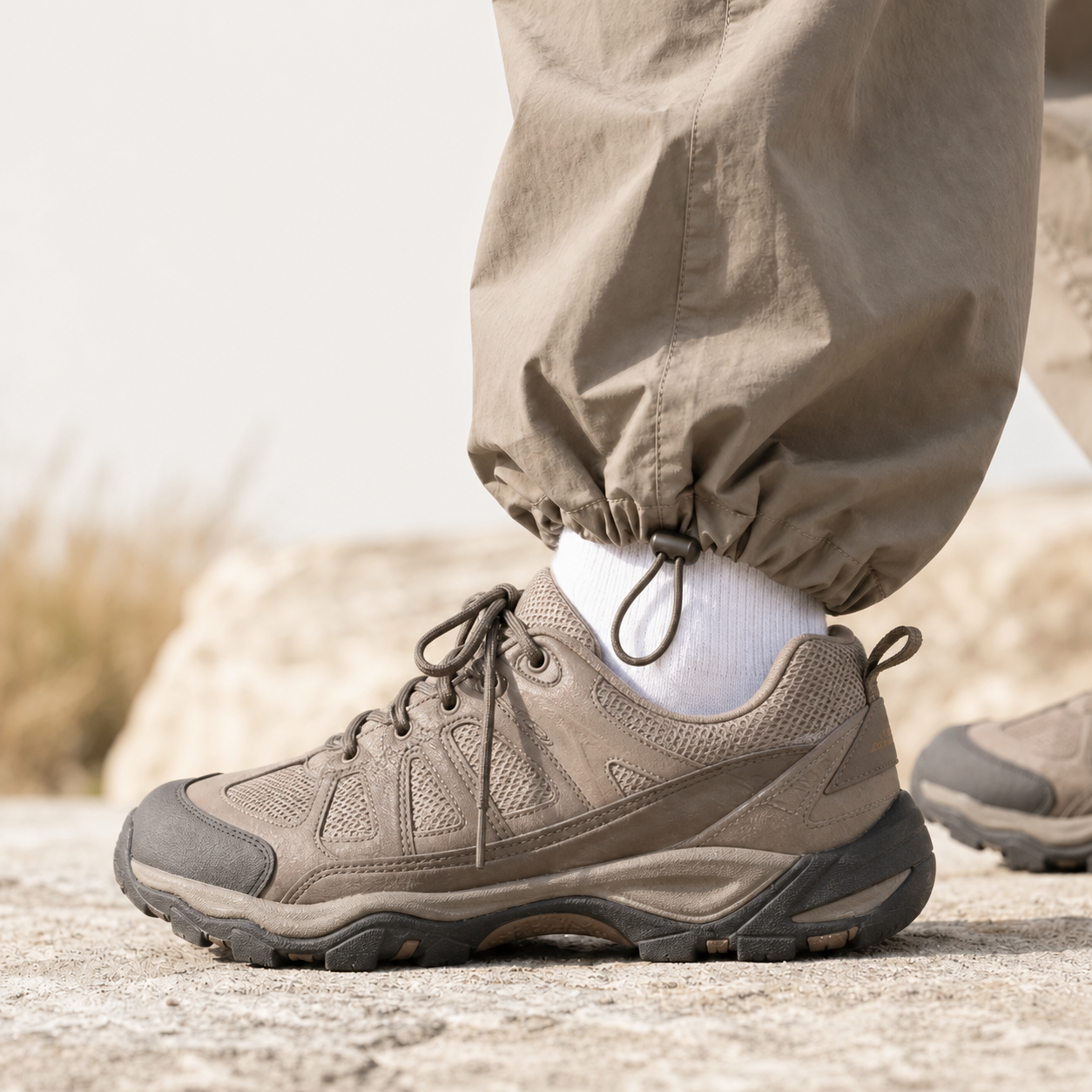 Adjustable ankle cinch detail