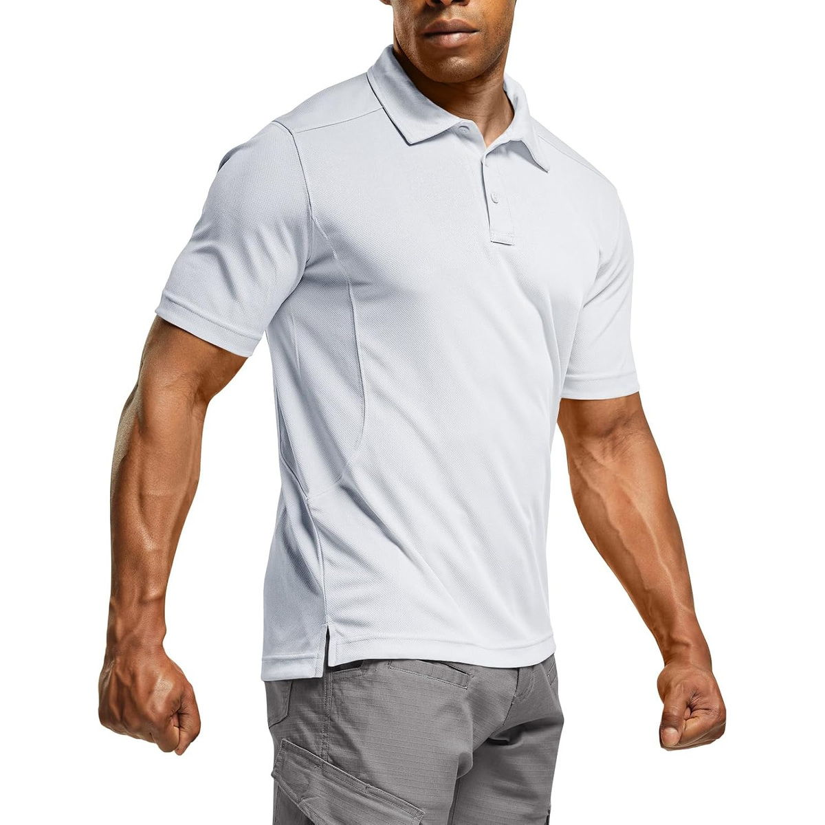Men's Quick-Dry Stretch Performance Polo Shirt - White