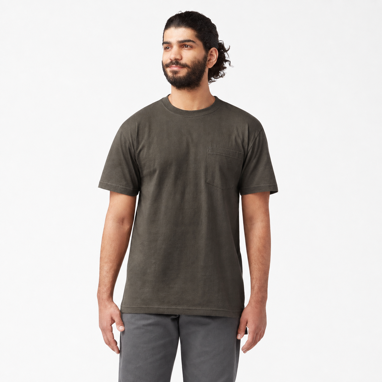 Men's Heavyweight Relaxed-Fit Short-Sleeve Pocket Work T-Shirt - Black Olive