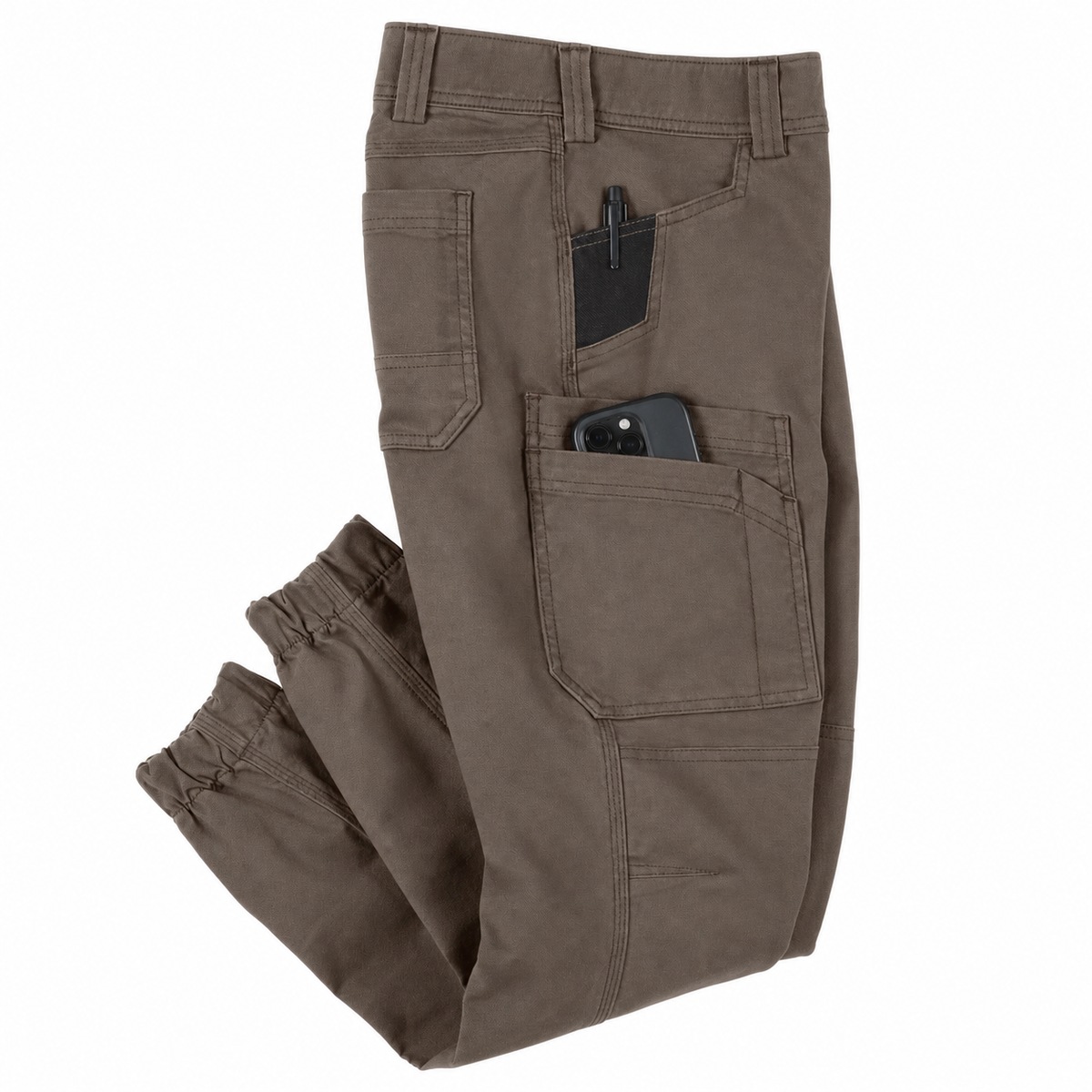 Women's Heavyweight Double-Knee Utility Work Jogger Pants - Pocket Layout