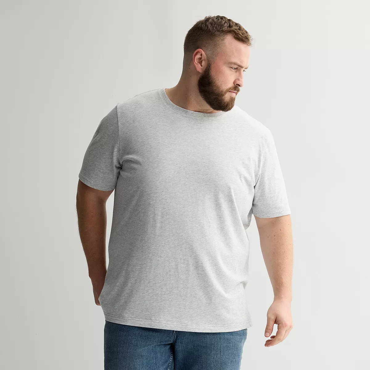 Men's Big & Tall Supersoft Crewneck T-Shirt - Heather Grey