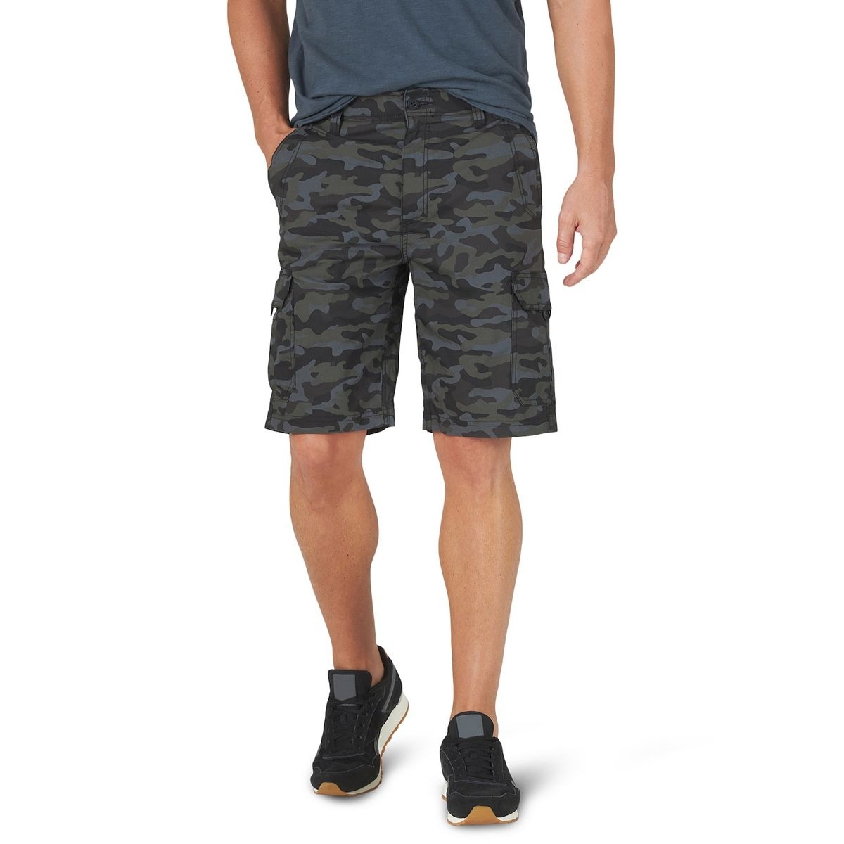 Men's 10.5-Inch Stretch Cargo Shorts - Black Camo