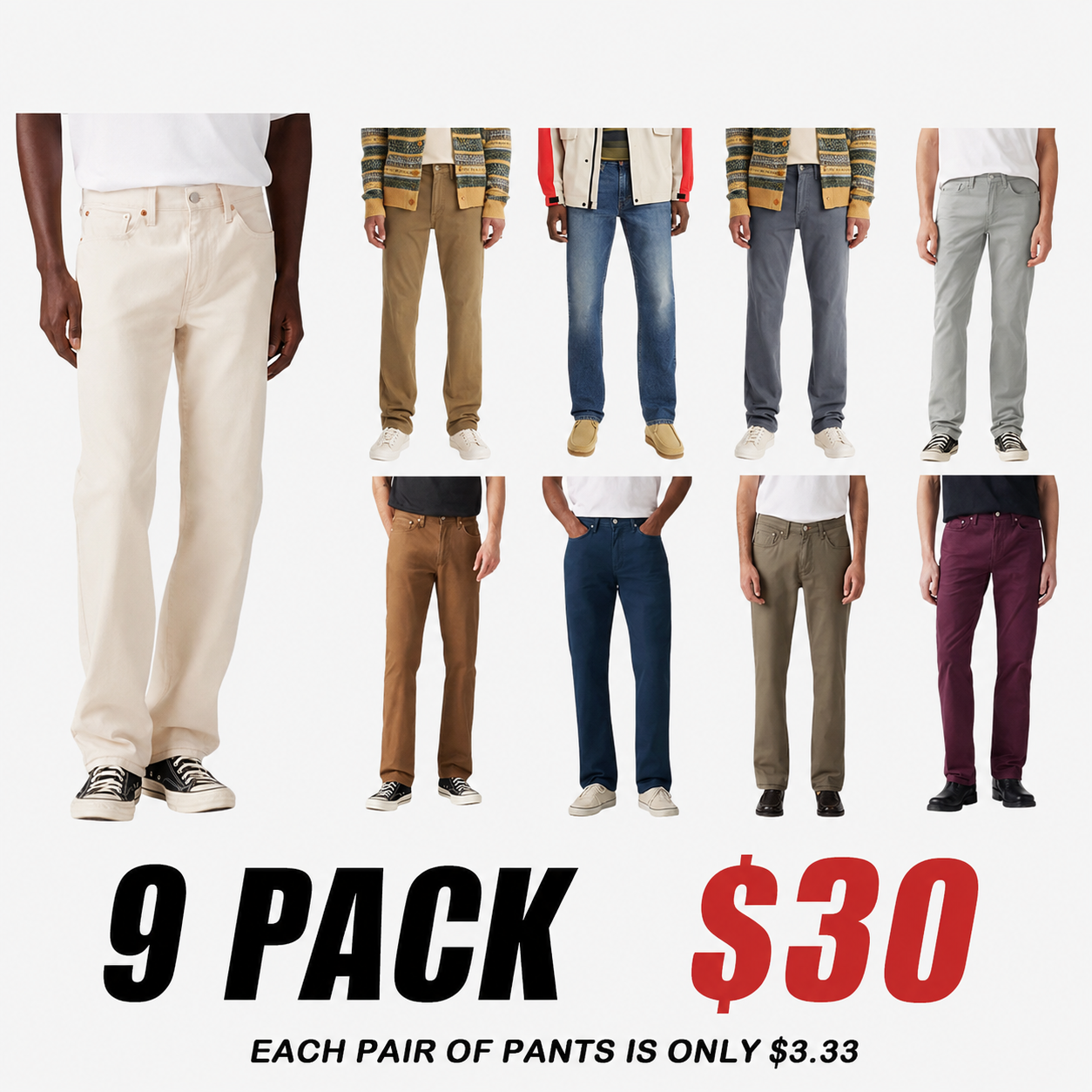 Men's Straight Fit Cut Jeans