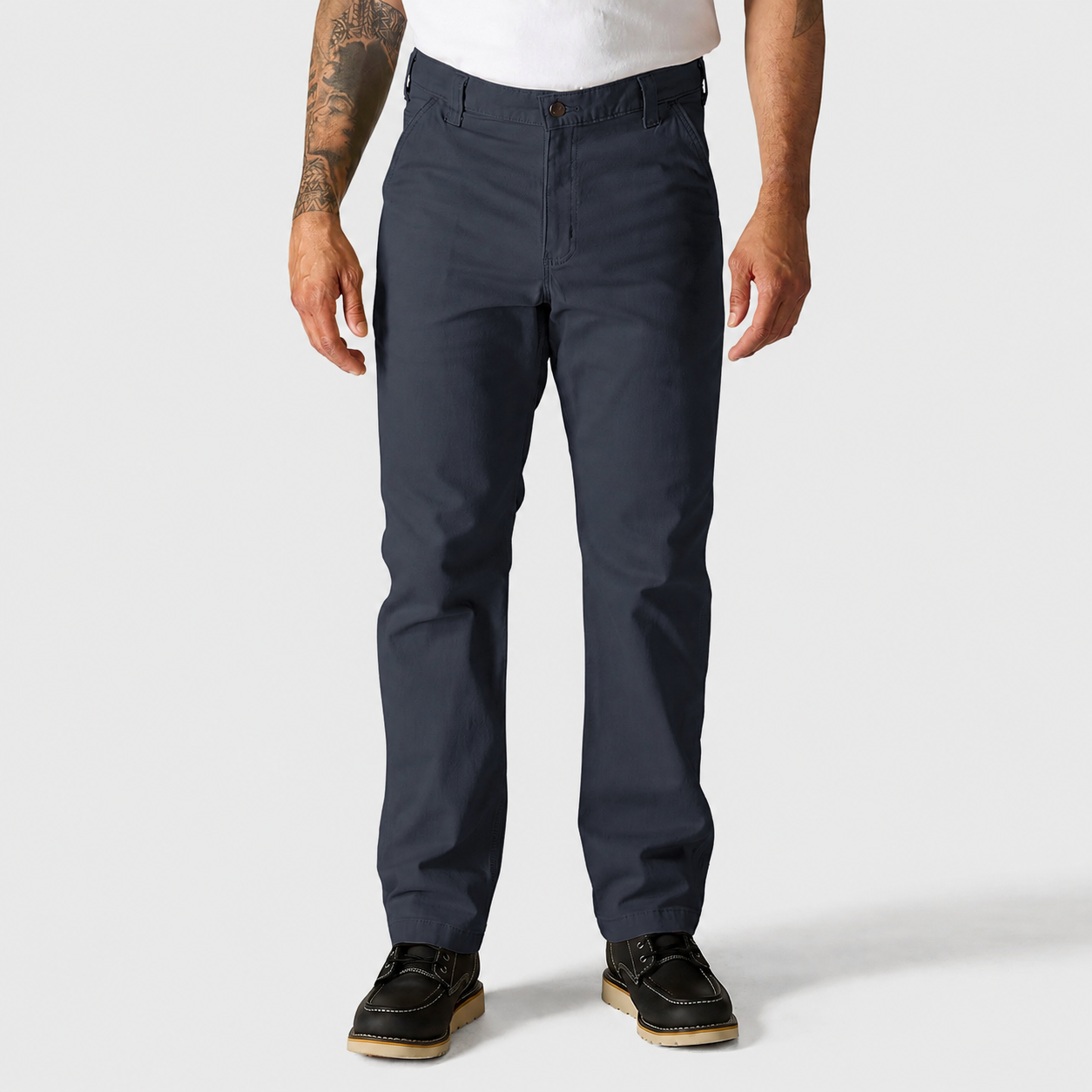 Men's Relaxed Straight Stretch Canvas Work Pants - Navy Blue