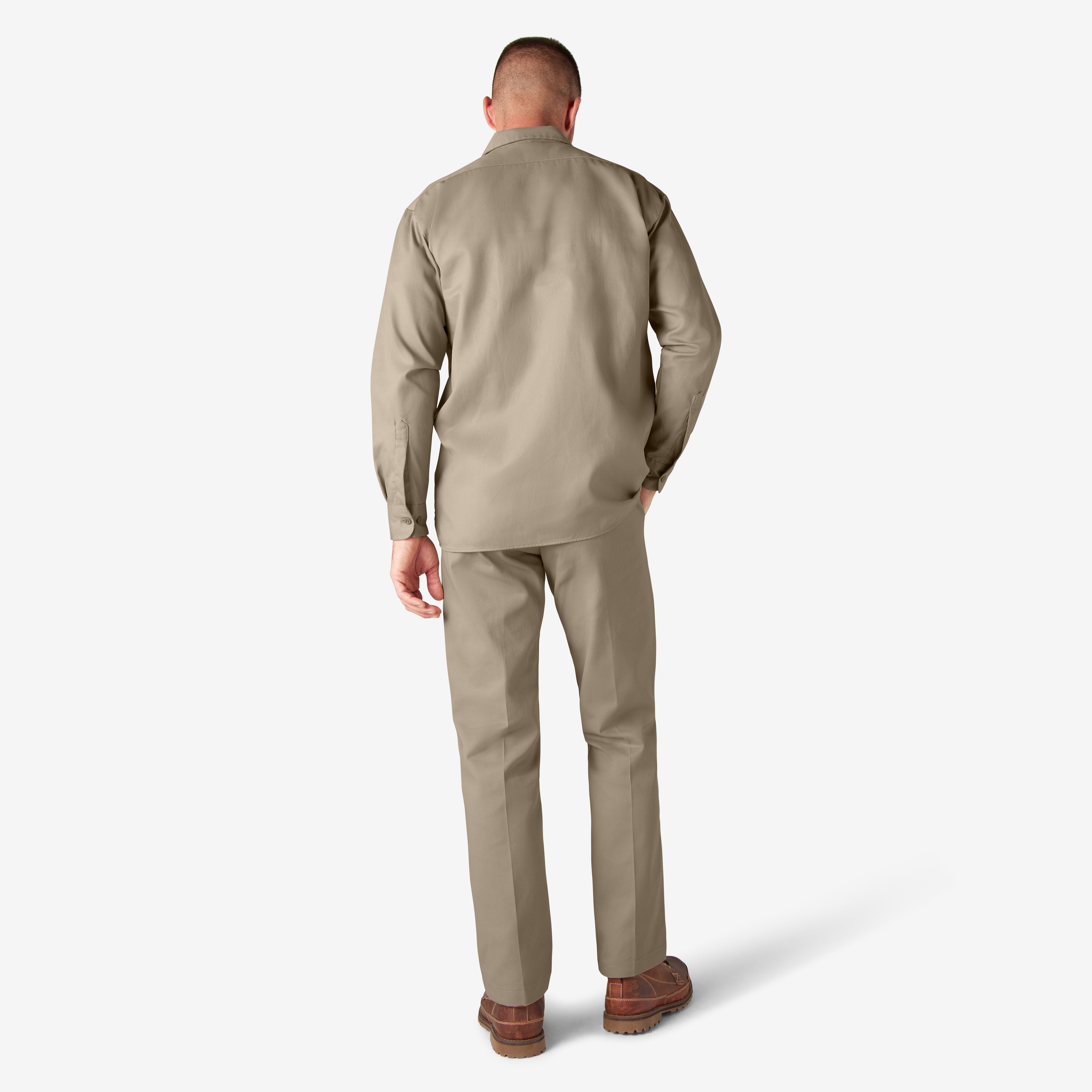 Men's Long Sleeve Twill Work Shirt - Full Back View