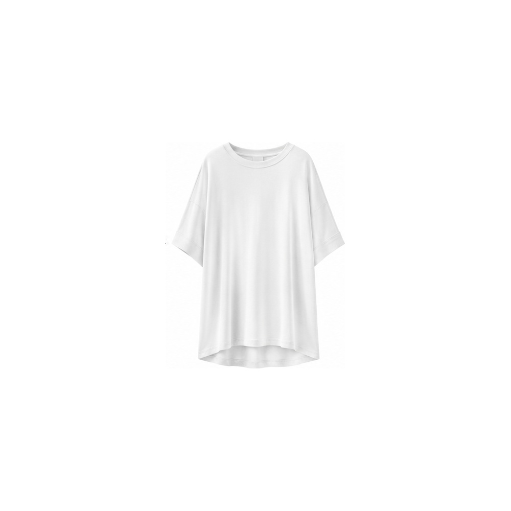 Women's Oversized Soft Stretch Crewneck T-Shirt - 5-Pack - White