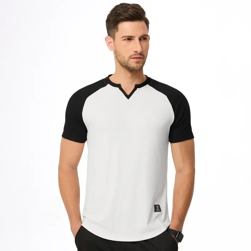 Men's 12-Pack Cotton Longline Henley V-Neck T-Shirts