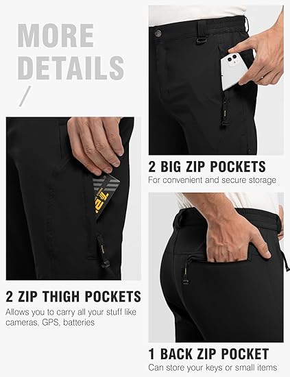 Men's Lightweight Outdoor Utility Pants with Belt