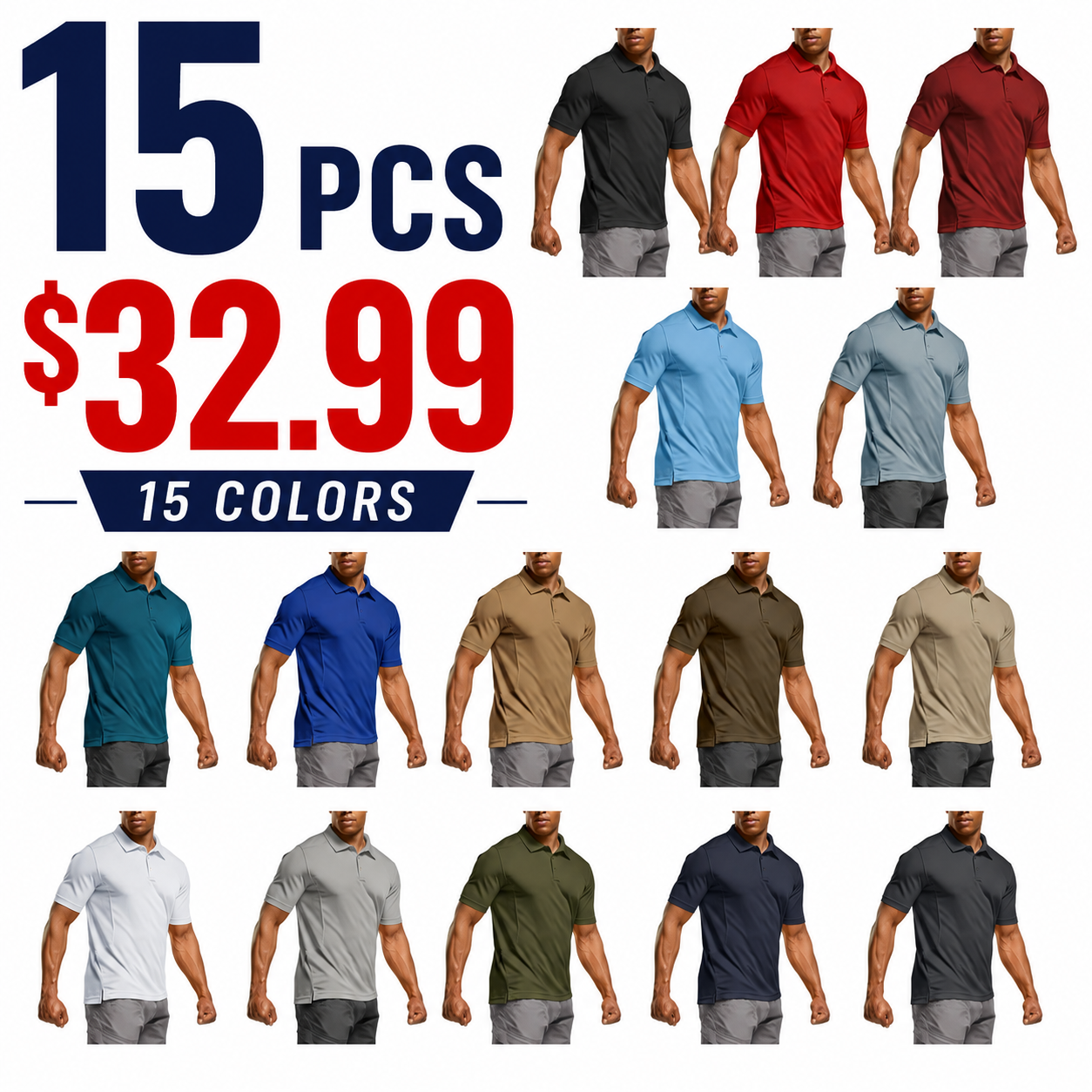 Men's Quick-Dry Stretch Performance Polo Shirt