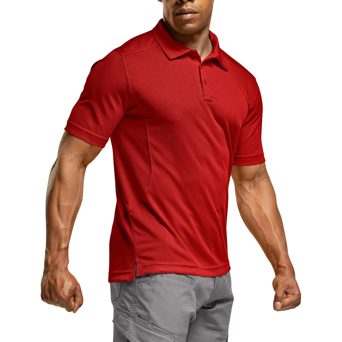 Men's Quick-Dry Stretch Performance Polo Shirt - Red