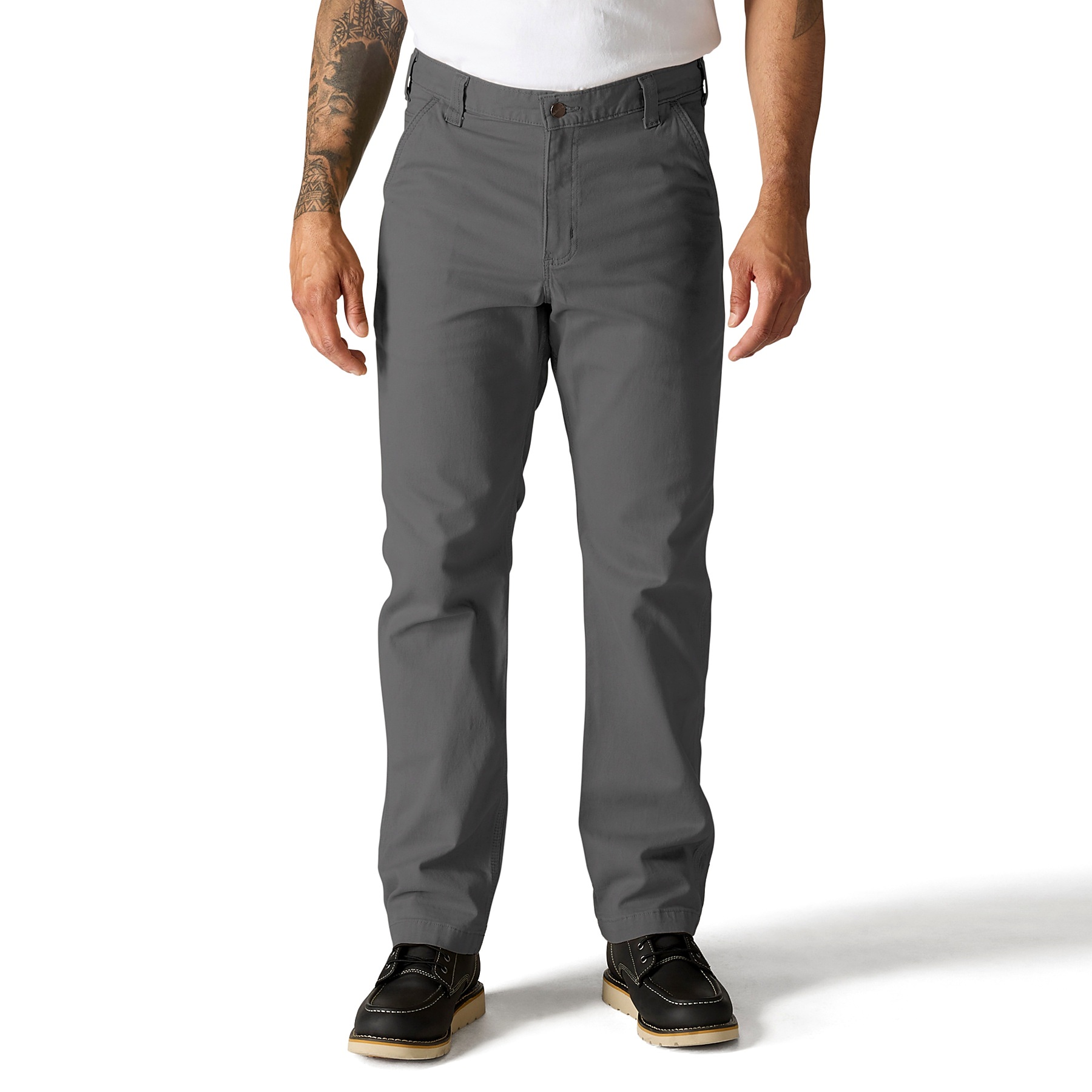Men's Relaxed Straight Stretch Canvas Work Pants - Olive Green