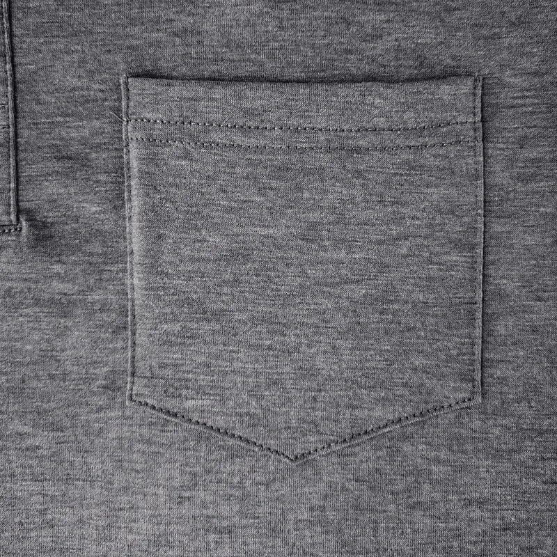 Chest pocket showing the pointed lower edge and stitching
