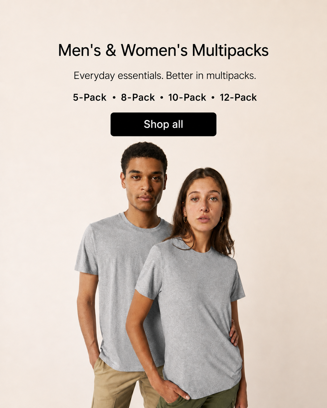 Men's and women's multipacks mobile hero