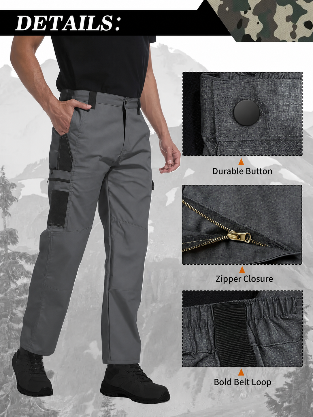 8-Pack(All colors) Men's 8-Pack Unisex 10-Pocket Heavy Duty zipper waterproof tactical Work Pants