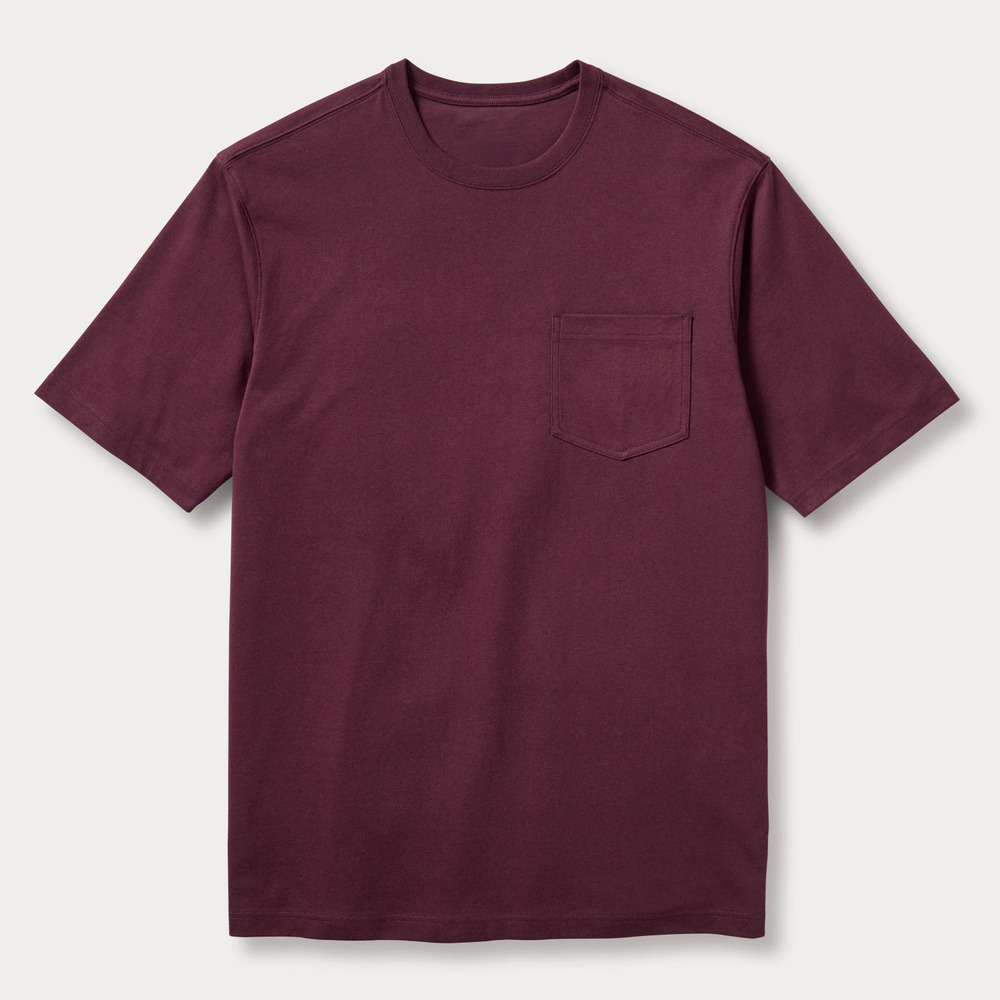 Mulberry Heather extra-length relaxed-fit short sleeve pocket crew T-shirt