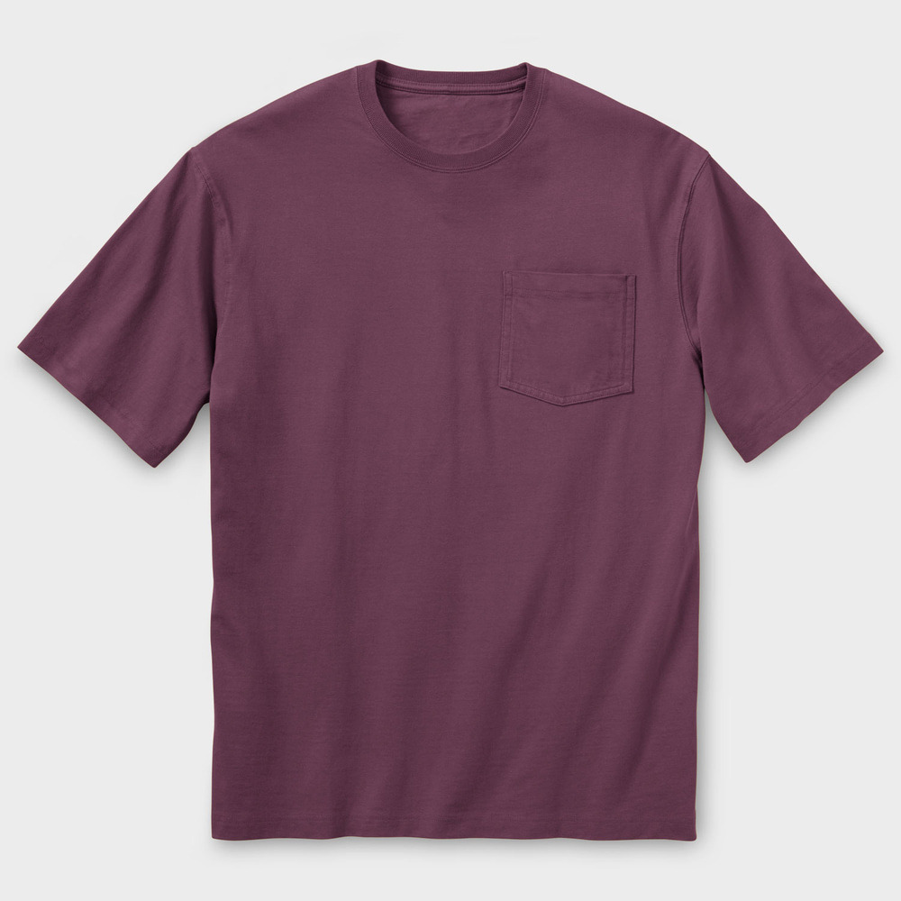 Elderberry extra-length relaxed-fit short sleeve pocket crew T-shirt