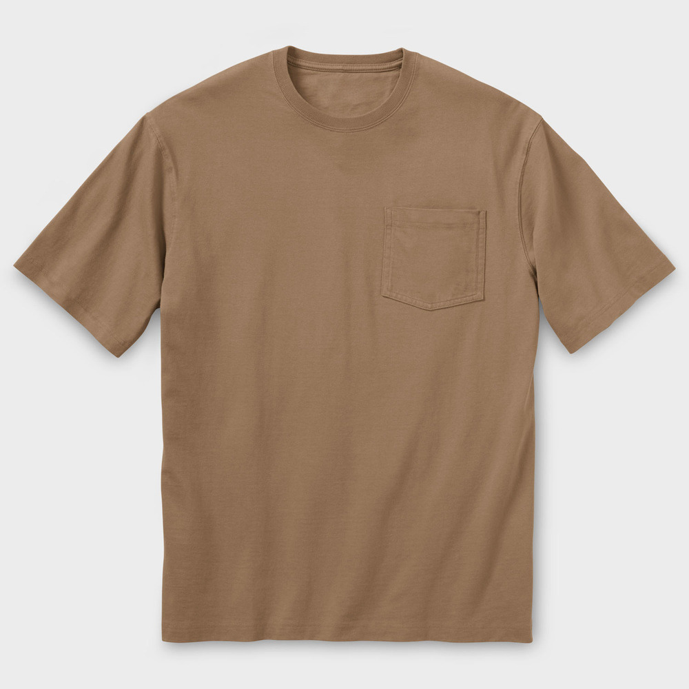 Mink extra-length relaxed-fit short sleeve pocket crew T-shirt