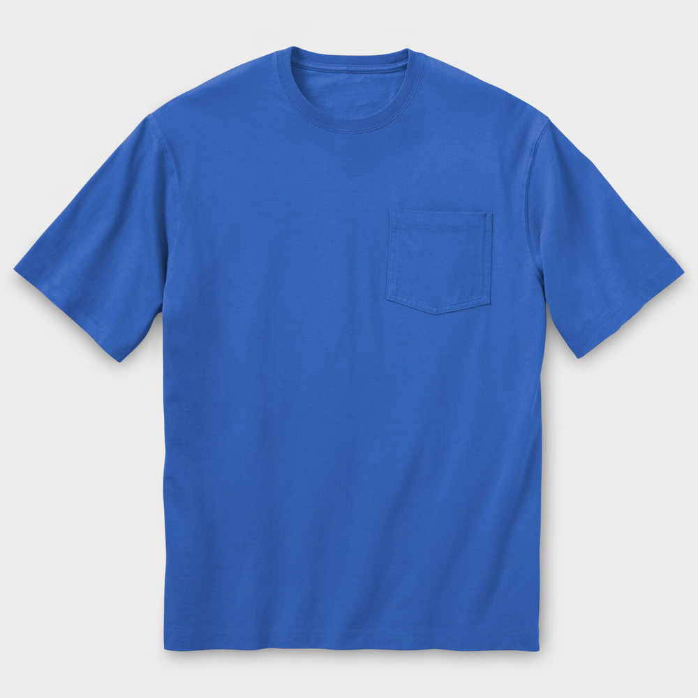 Sapphire extra-length relaxed-fit short sleeve pocket crew T-shirt