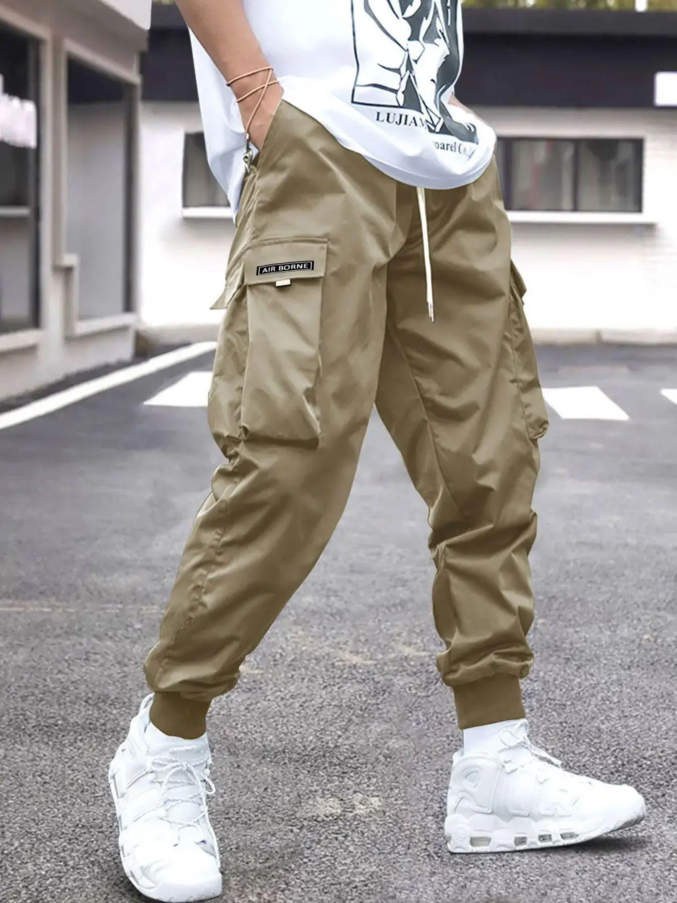 Men's Cargo Pants with Drawstring Waist - Summer Ready