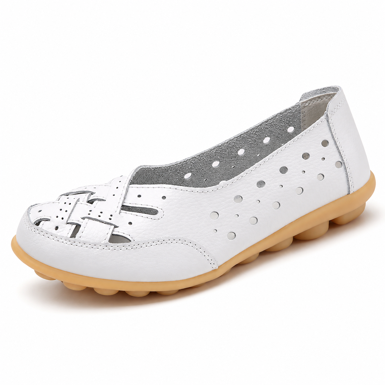 Mocassins femme respirants à découpes