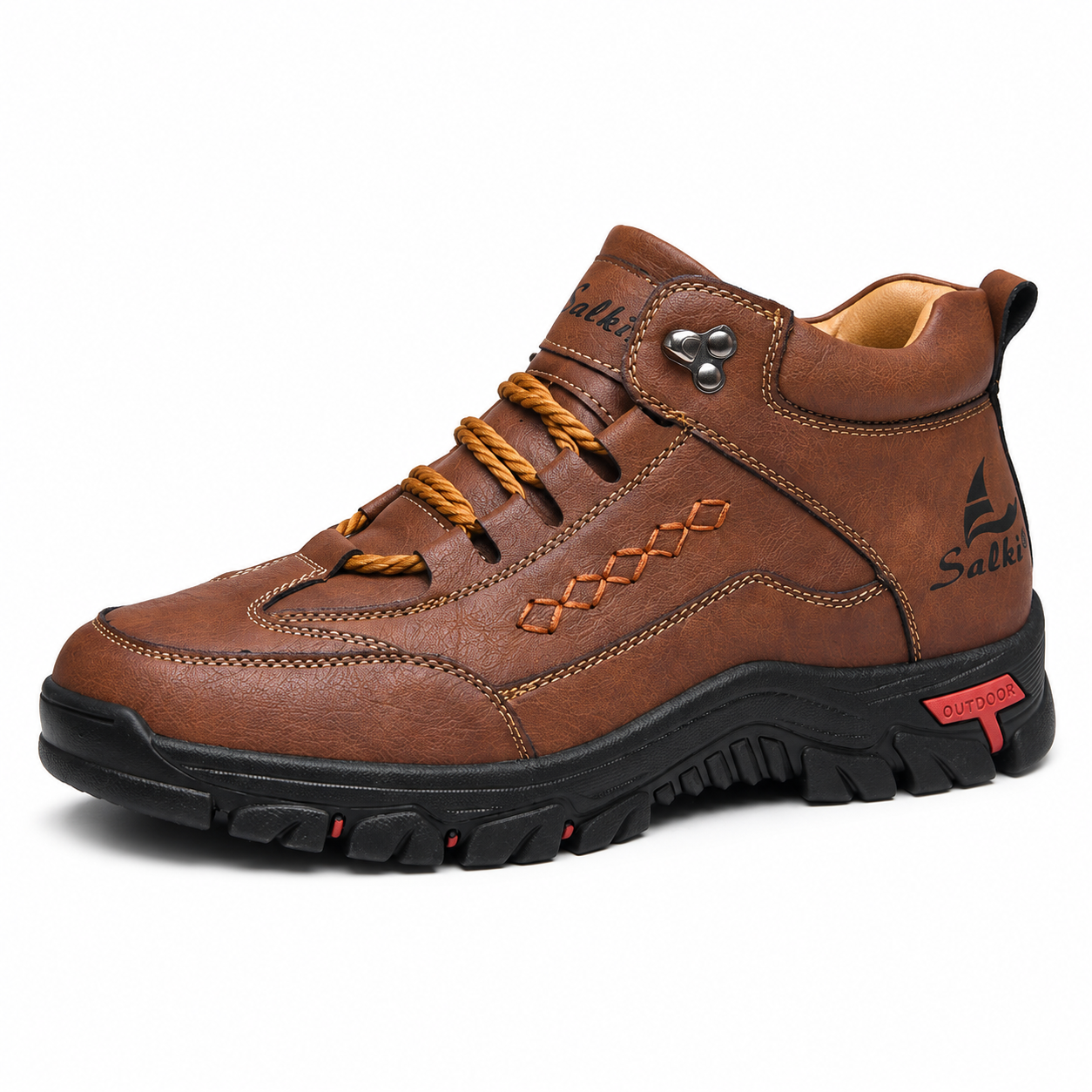 ⏰ 70 % de réduction pour une durée limitée – Bottes de conduite orthopédiques en cuir pour hommes – Soulagement de la pression, imperméables, antidérapantes, bout large, soutien de la voûte plantaire et de la cheville pour le quotidien et les voyages