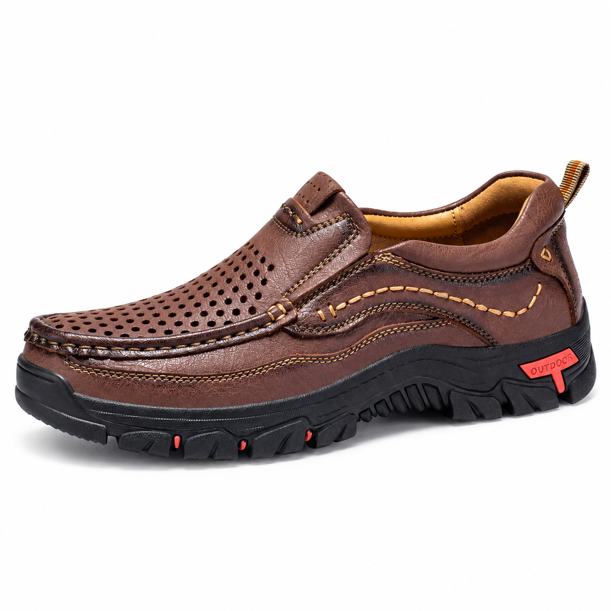 ⏰Dernier jour ! 70 % de réduction 🔥Modenoro® Mocassins décontractés perforés en cuir véritable pour hommes