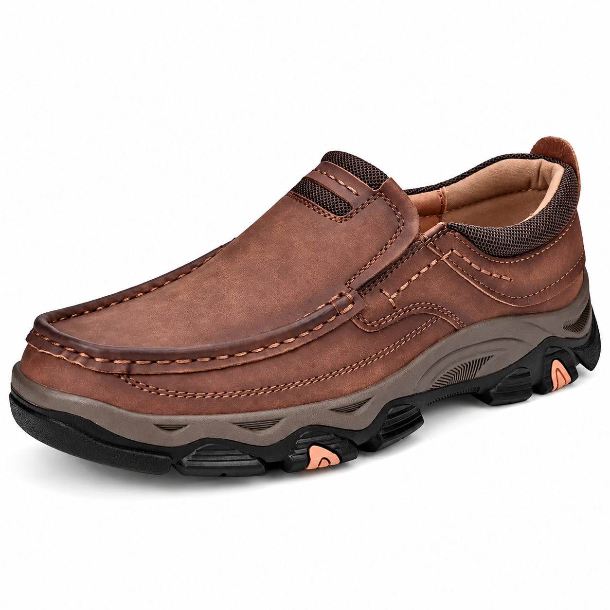 ⏰Dernier jour ! 45% de réduction 🔥Modenoro Chaussures décontractées d'extérieur à enfiler en cuir pleine fleur pour hommes