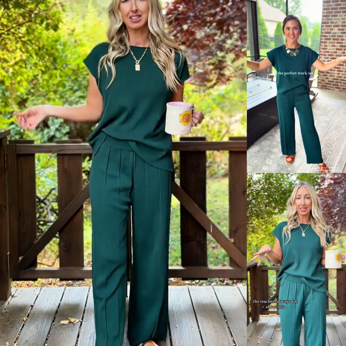 Women's Effortless Knit Wide-Leg 2-Piece Set
