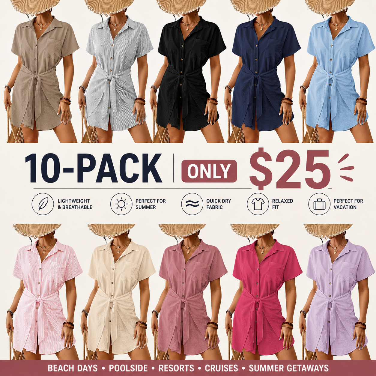 Women's Breezy Tie-Front Swimsuit Cover-Up