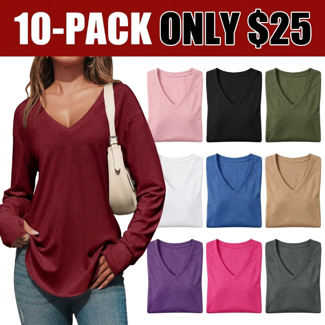 Women's Oversized V-Neck Tunic Top