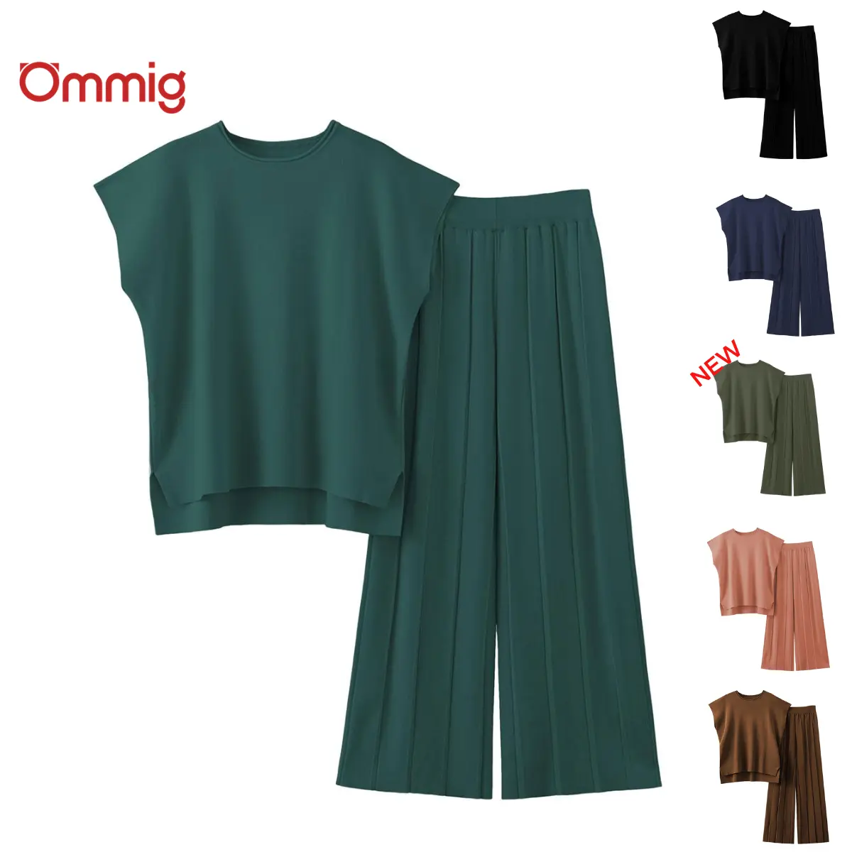 Women's Effortless Knit Wide-Leg 2-Piece Set