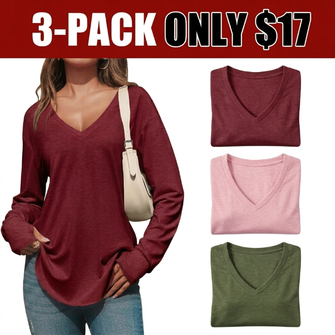 Women's Oversized V-Neck Tunic Top